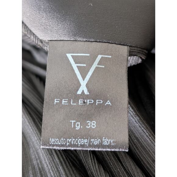 Feleppa Silver Mini Dress IT 38 US XS Tie Waist Metallic Italian Party Cocktail - Picture 8 of 9